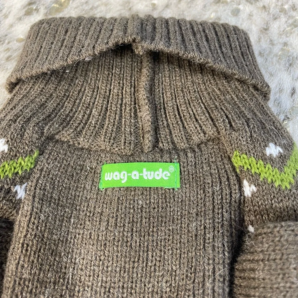 5 for $25🔥Wag-A-Tude Brown Wool Blend‎ Puppy Sweater Medium